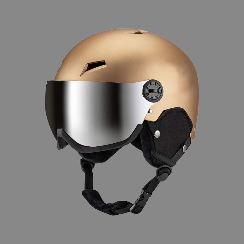 Universal Ski Helmet with Goggles Suitable for All Head Shapes
