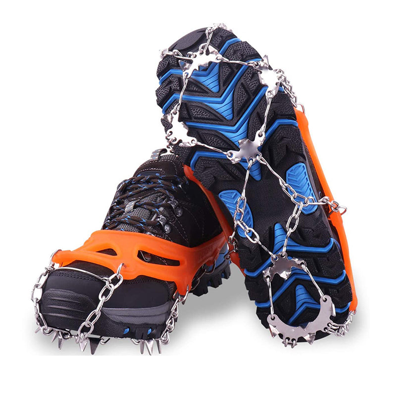 Orange Chain Link Ice Crampons Maximum Traction for Harsh Conditions
