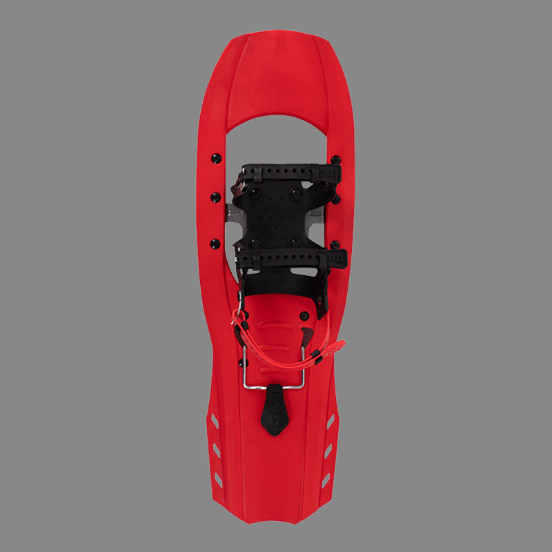 Red Lightweight Snowshoes with Adjustable Binding for Winter Hiking