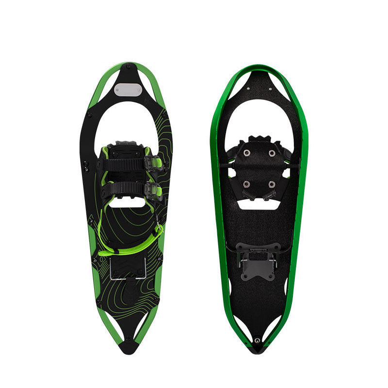 Green & Black Snowshoes for Adults Durable Aluminum Snowshoes for Snow Trails