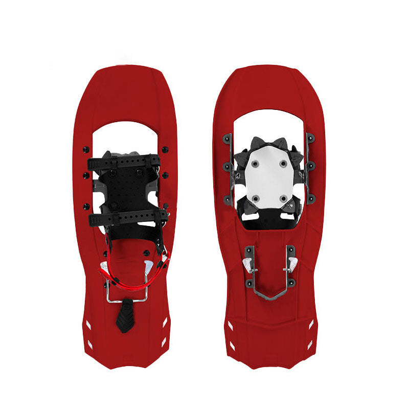 Red Lightweight Snowshoes with Adjustable Binding for Winter Hiking