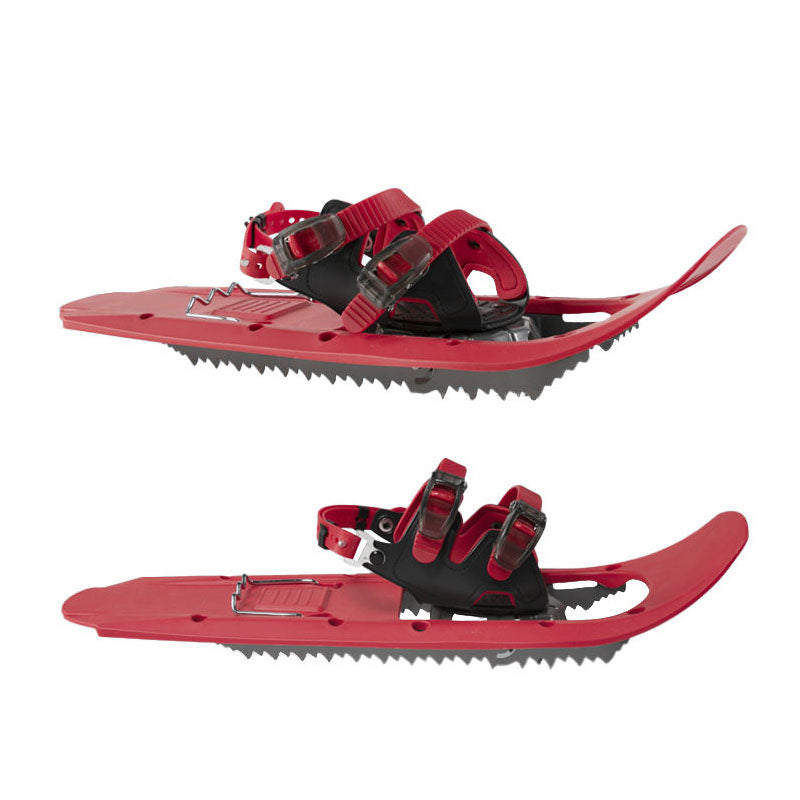 Red Lightweight Snowshoes with Adjustable Binding for Winter Hiking