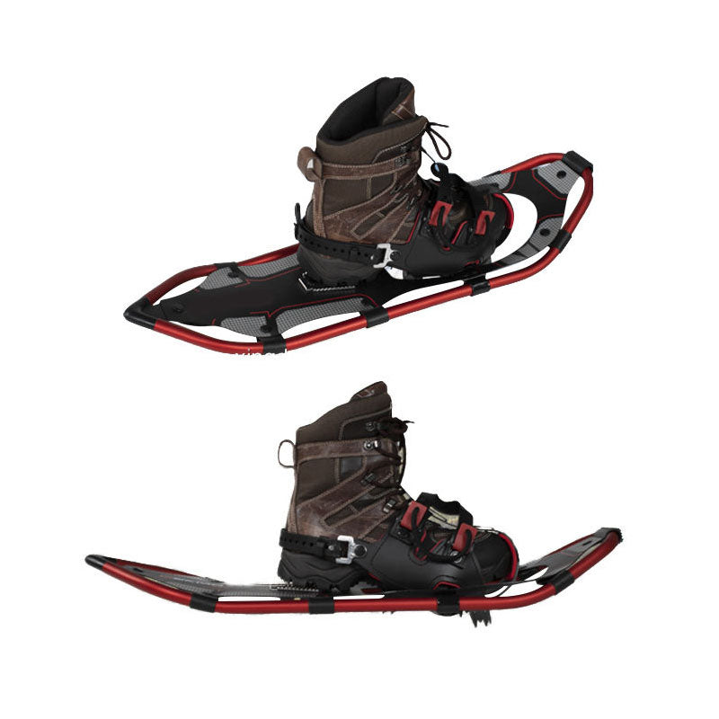 Red & Black Snowshoes for Adults Comfortable Snowshoes for Winter Hiking Trips