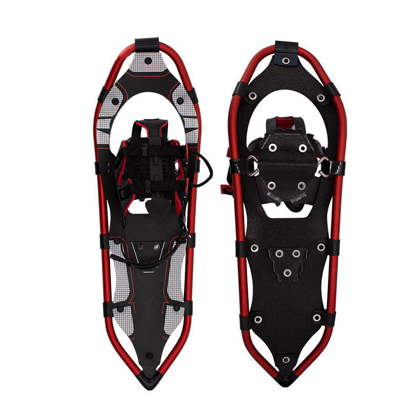 Red & Black Snowshoes for Adults Comfortable Snowshoes for Winter Hiking Trips