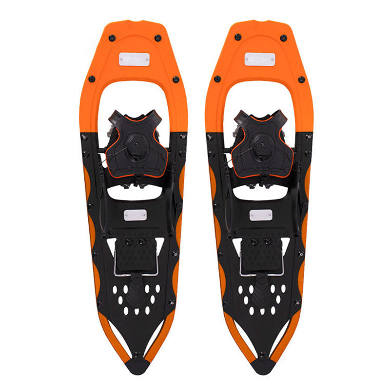 Lightweight Orange Snowshoes for Adults Adjustable Binding Snowshoes for Winter Hiking