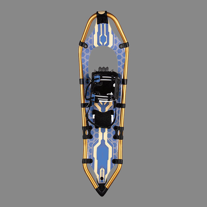 Blue & Gold Patterned Snowshoes for Adults All Terrain Snowshoes with Secure Straps