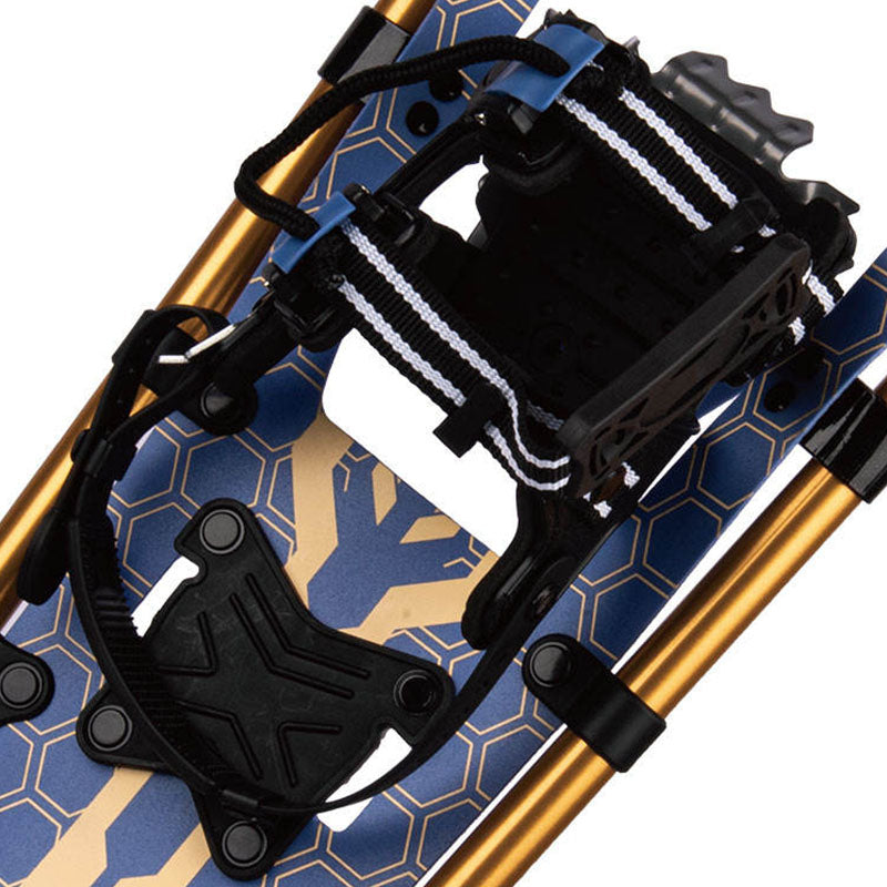 Blue & Gold Patterned Snowshoes for Adults All Terrain Snowshoes with Secure Straps